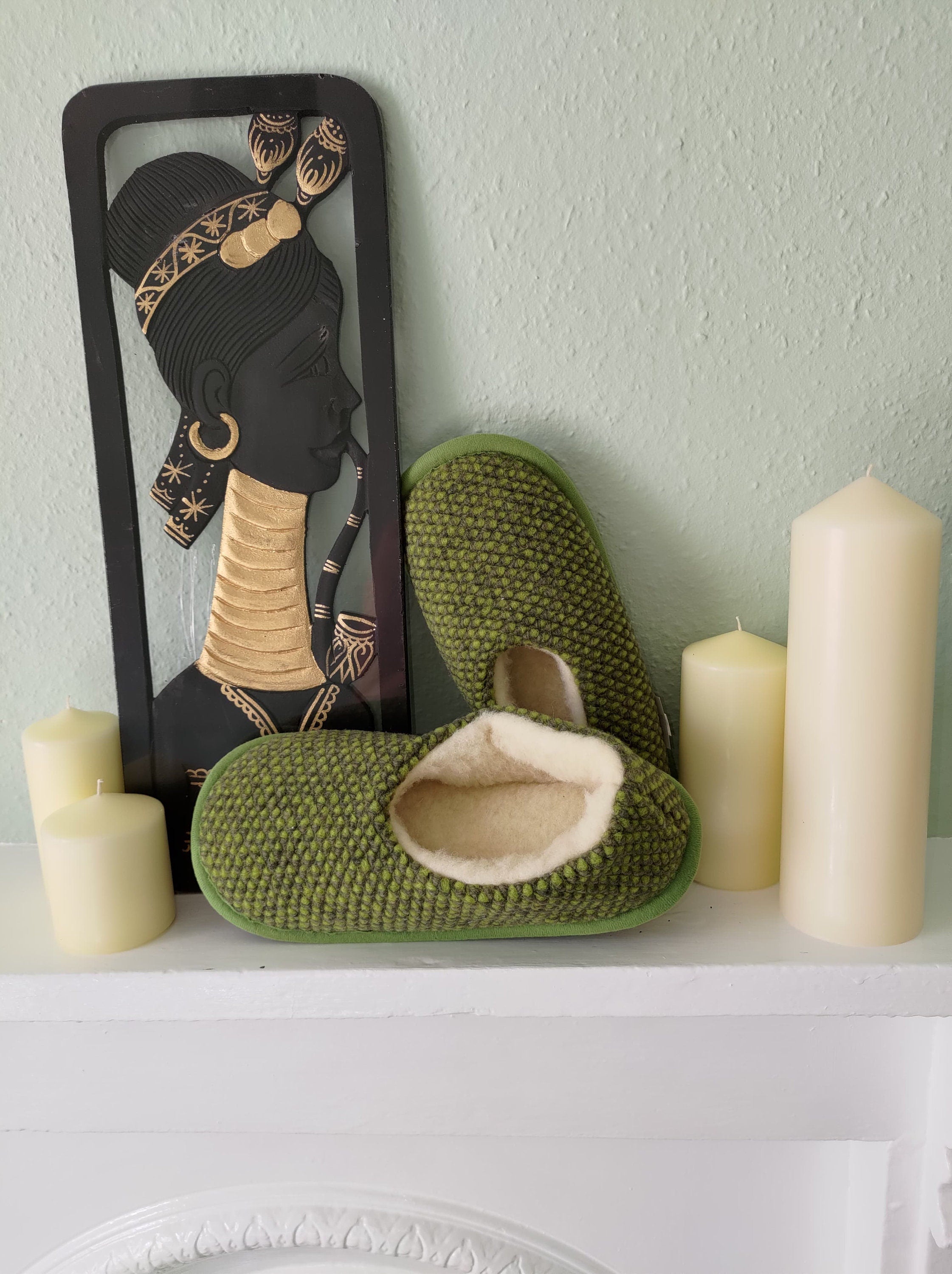 Merino Wool Slippers - Winter Design