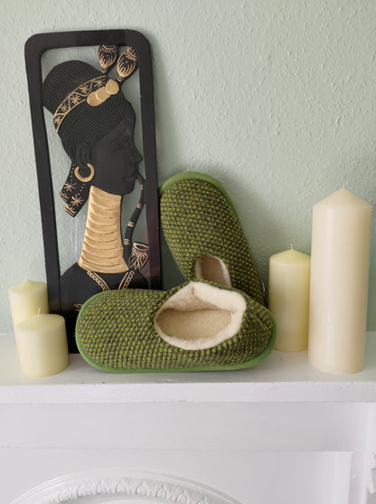 Merino Wool Slippers - Winter Design