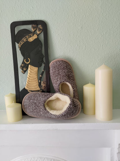 Merino Wool Slippers - Winter Design