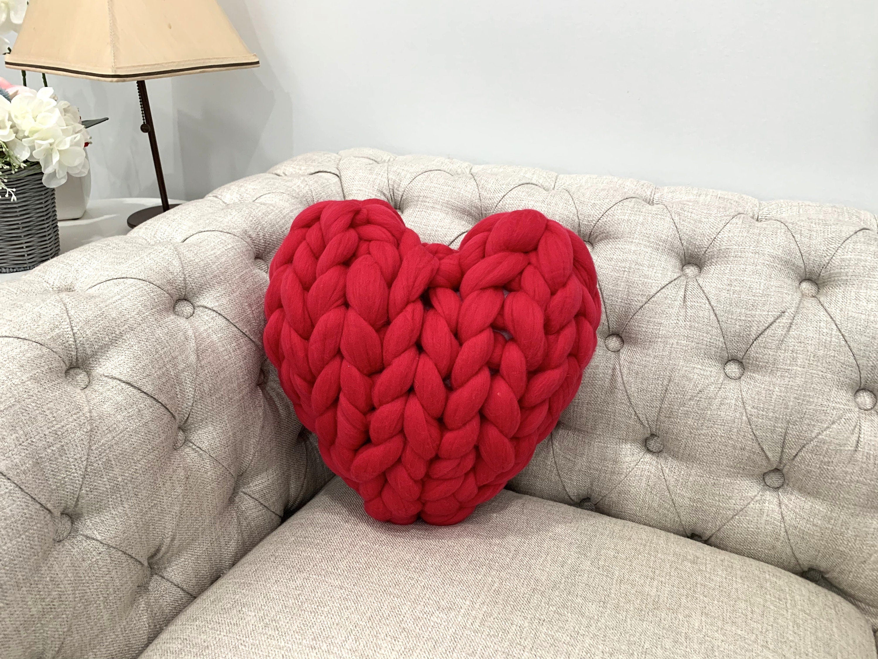 Merino Wool Cushion – Heart-Shaped