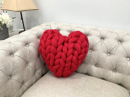 Merino Wool Cushion – Heart-Shaped