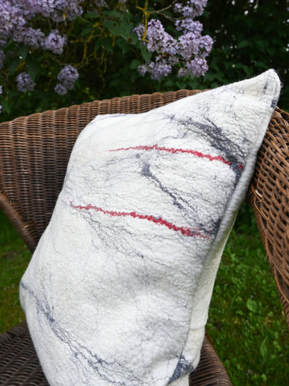 Handmade Merino Cushion – White