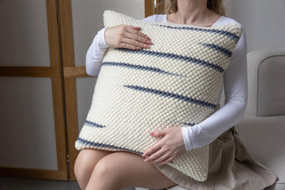 Merino Pillow Cover – Soft Blue Minimalist Accent