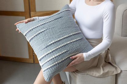 Merino Pillow Cover – Slate Blue