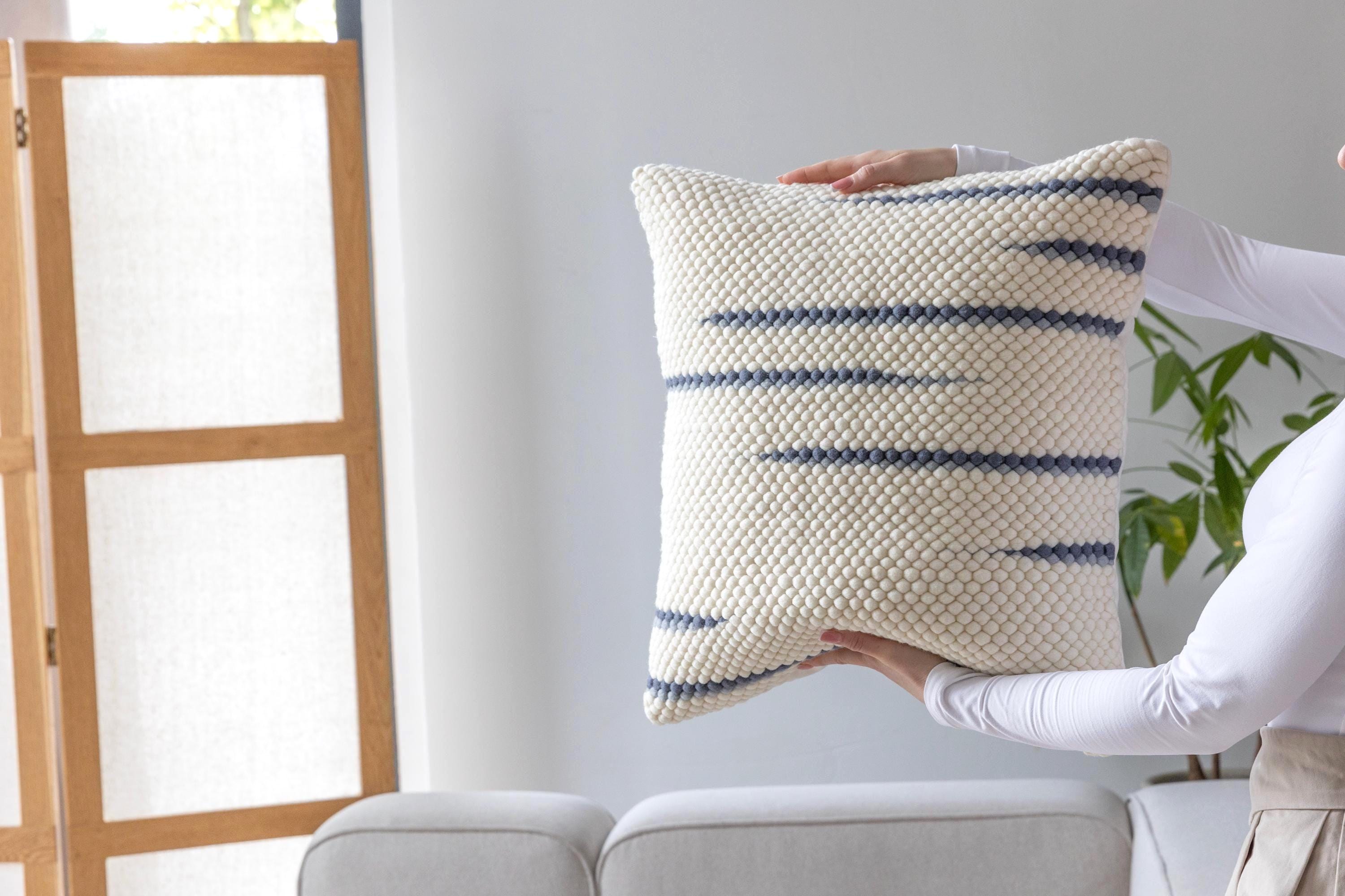 Merino Pillow Cover – Soft Blue Minimalist Accent