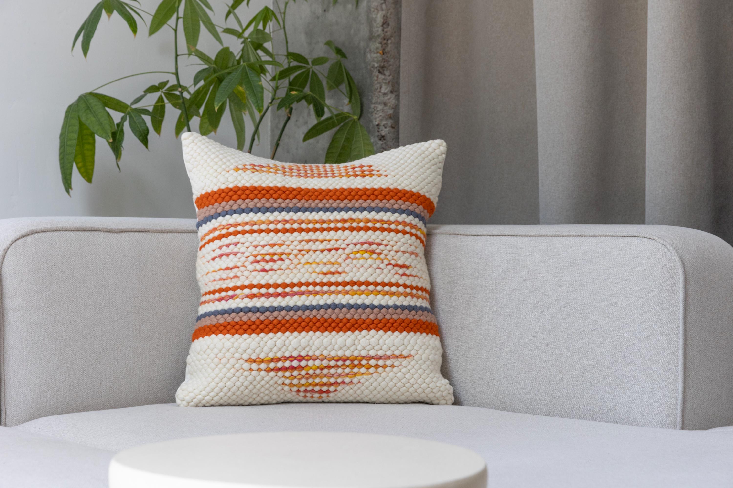 Handwoven Merino Pillow Cover – Textured