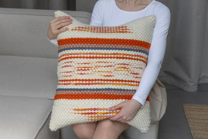 Handwoven Merino Pillow Cover – Textured