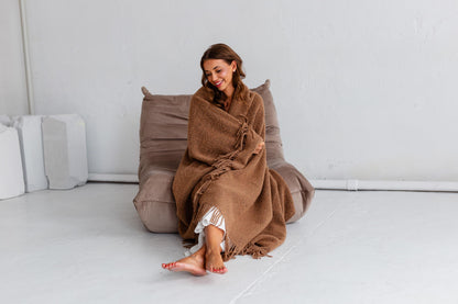 Merino Sofa Throw – Caramel
