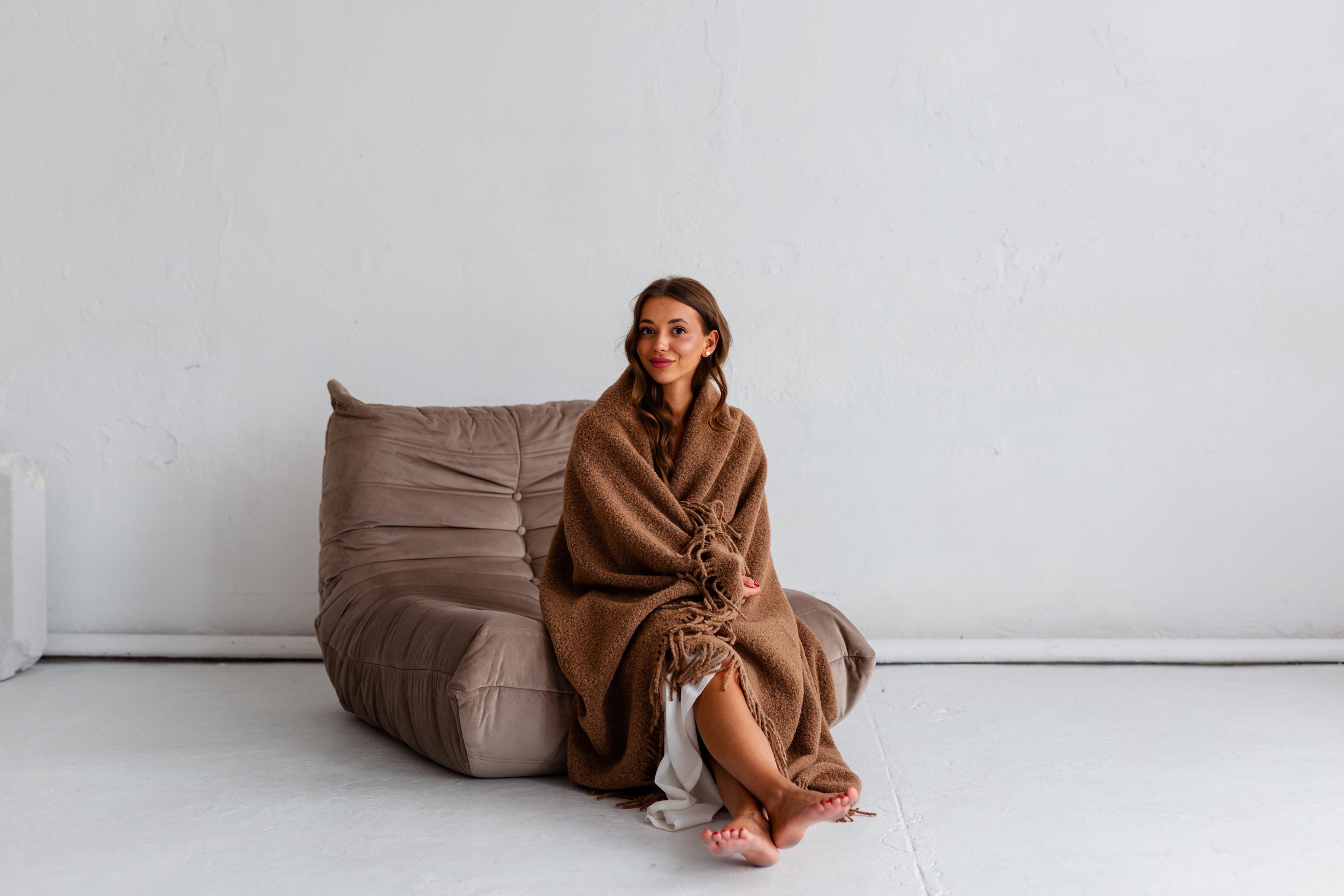 Merino Sofa Throw – Caramel