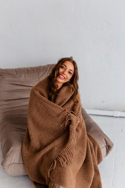 Merino Sofa Throw – Caramel