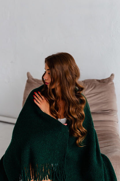 Merino Sofa Throw – Bottle Green