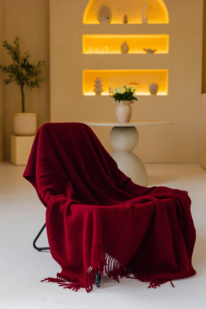 Merino Sofa Throw – Wine Burgundy