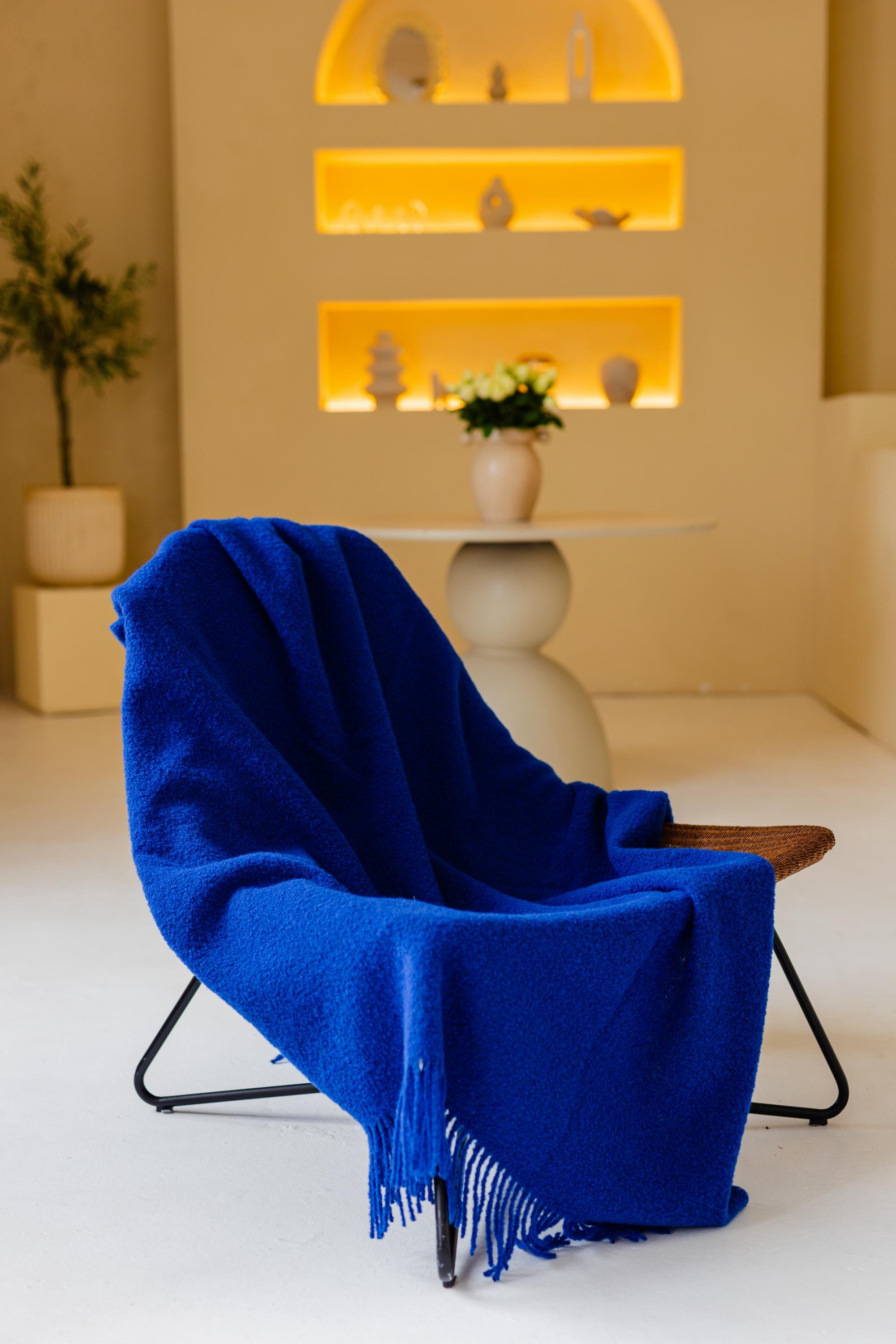 Merino Sofa Throw – Ocean Blue