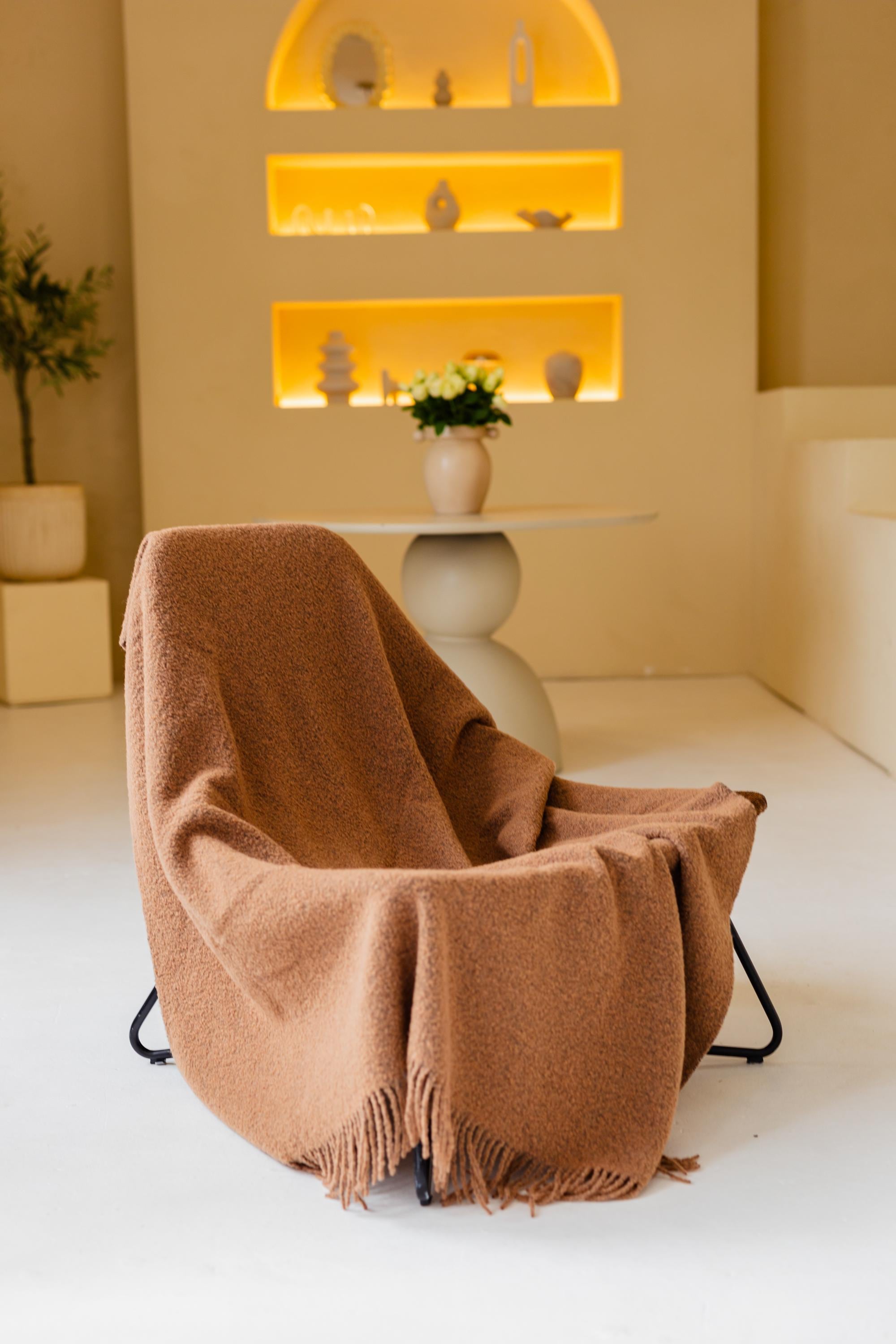 Merino Sofa Throw – Caramel