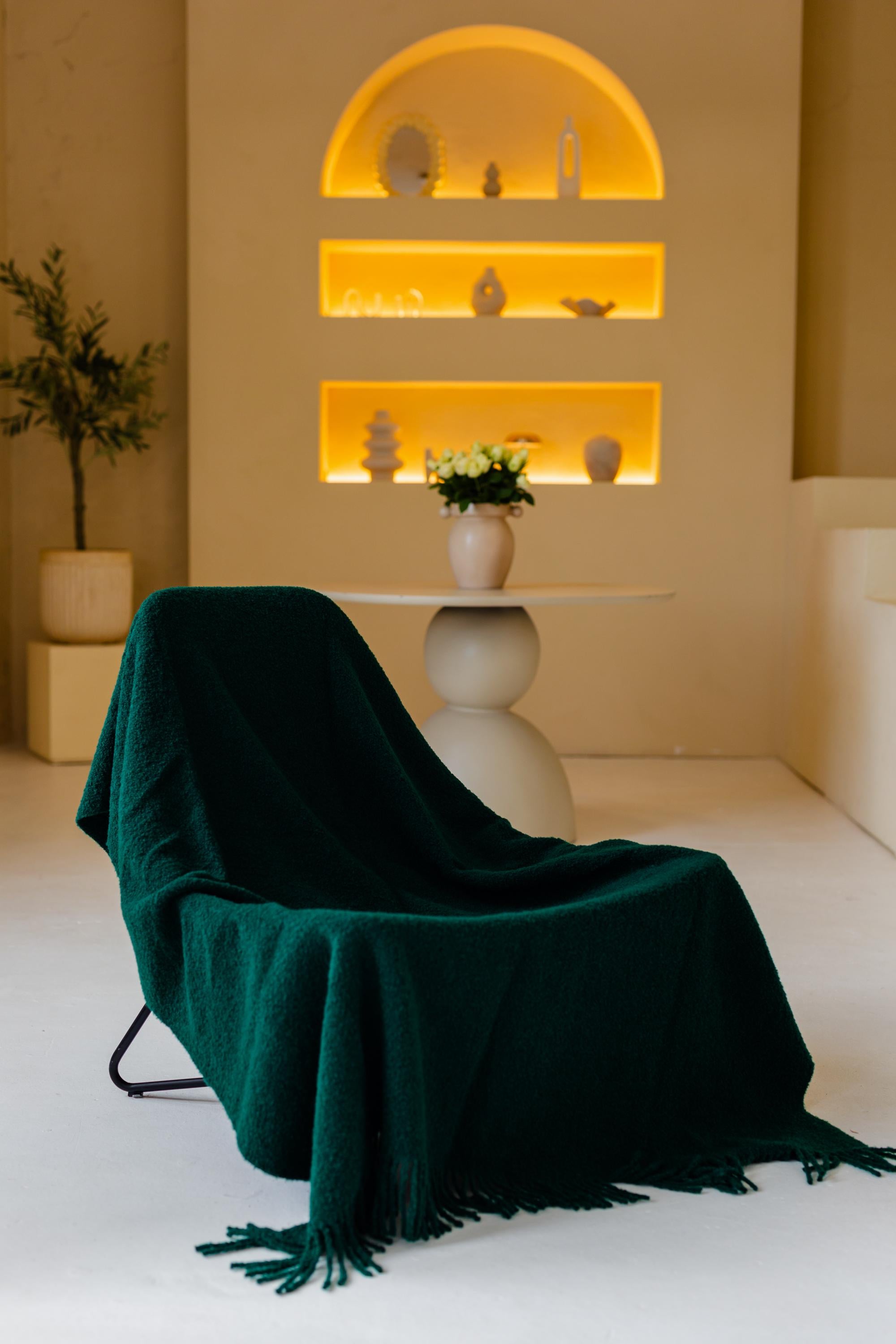 Merino Sofa Throw – Bottle Green