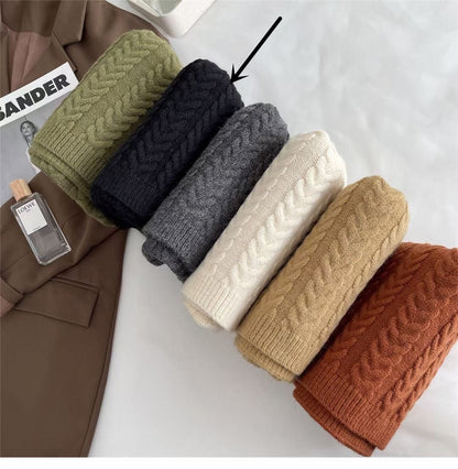 Korean Version Of Solid Color Knitted Wool Warm Scarf In Winter - Alpaca House