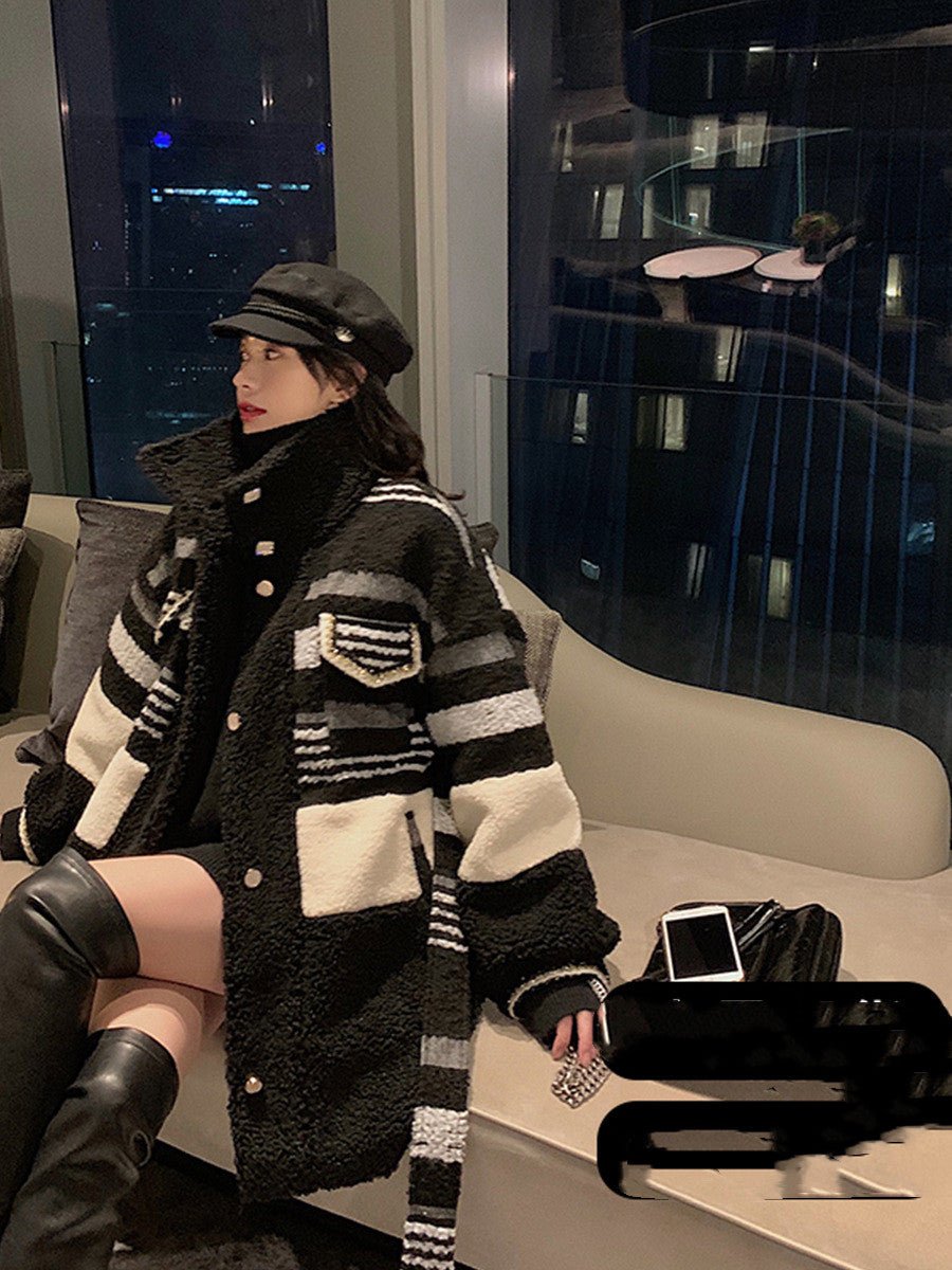 Lamb Wool Padded Jacket Coat Style Female Cotton - Alpaca House