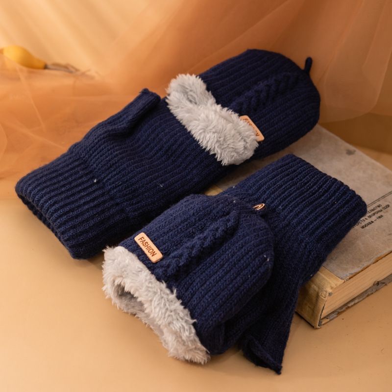 Men's Flip Knitting Wool Gloves Students Warm - keeping - Alpaca House