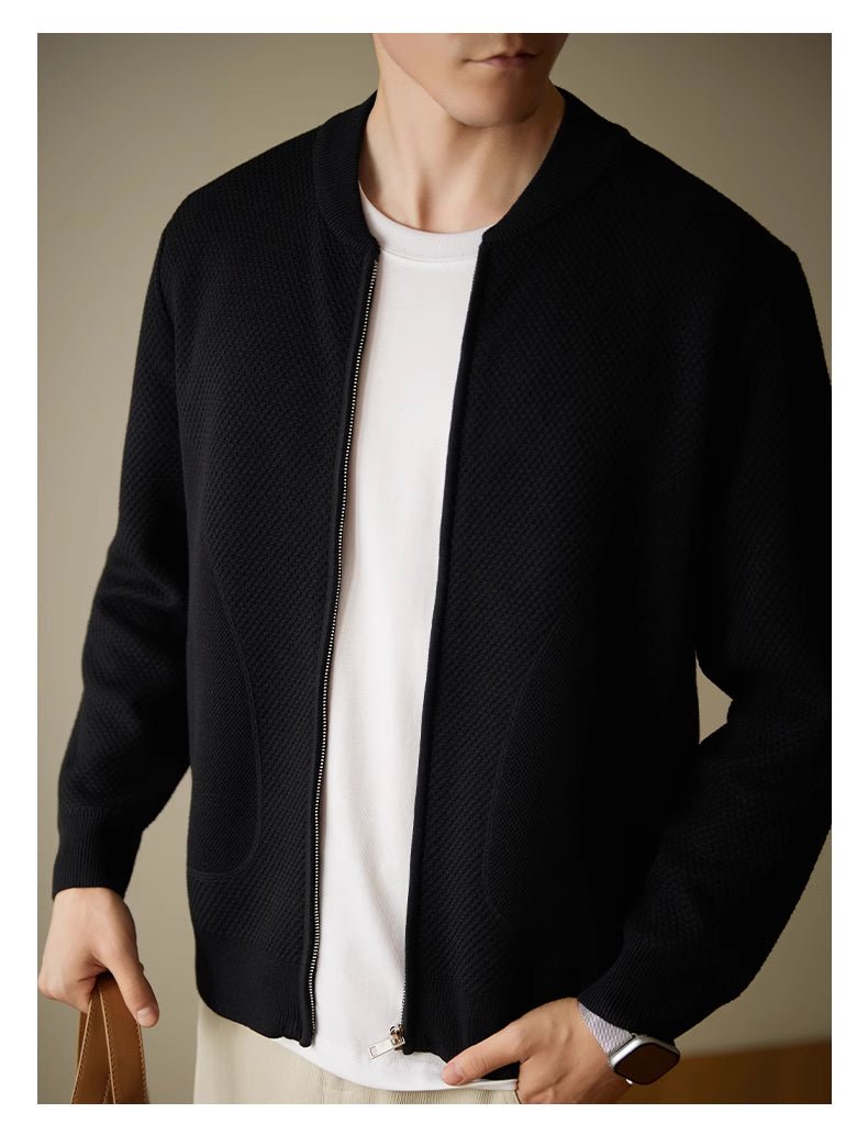 Men's Loose Casual Wool Knit Cardigan Jacket - Alpaca House