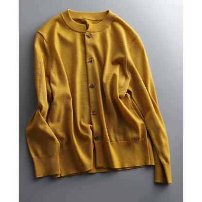 Metal Buckle Lazy Wool Coat Knitted Cardigan Thin Women - Alpaca House