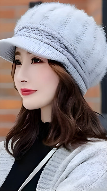 Rabbit Wool Knit Hat Feather - Soft Luxury & Gentle Warmth - Alpaca House