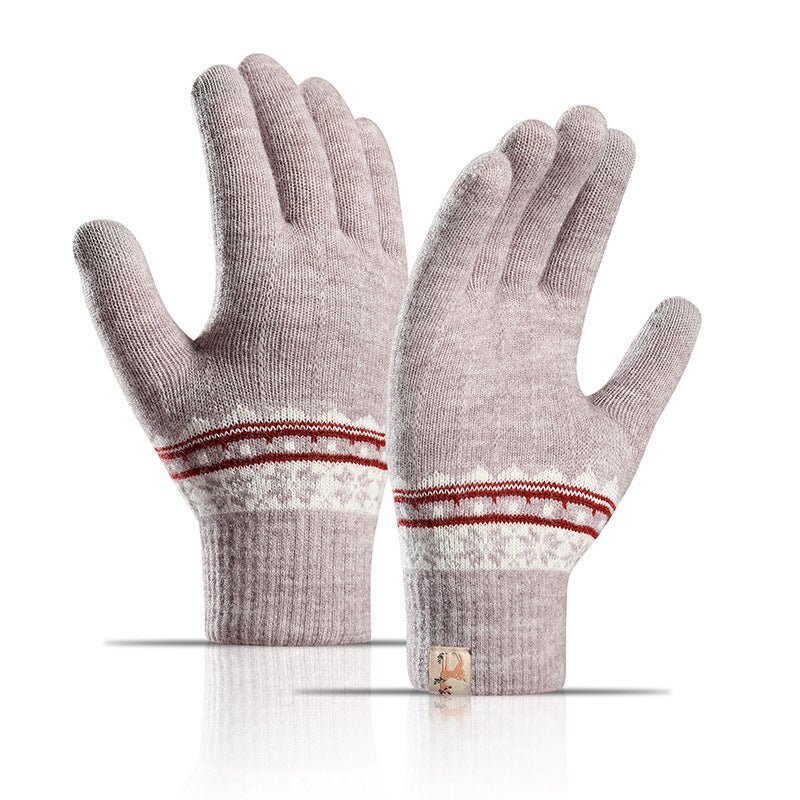 Thick Wool Jacquard Student Touch Screen Gloves - Alpaca House