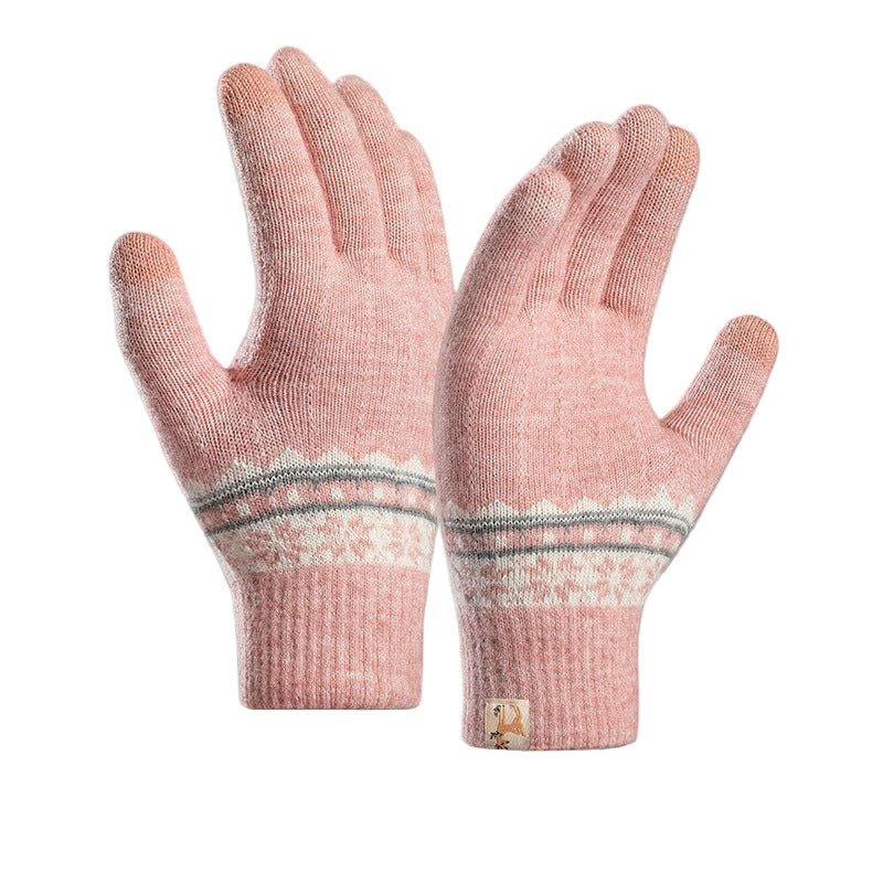 Thick Wool Jacquard Student Touch Screen Gloves - Alpaca House