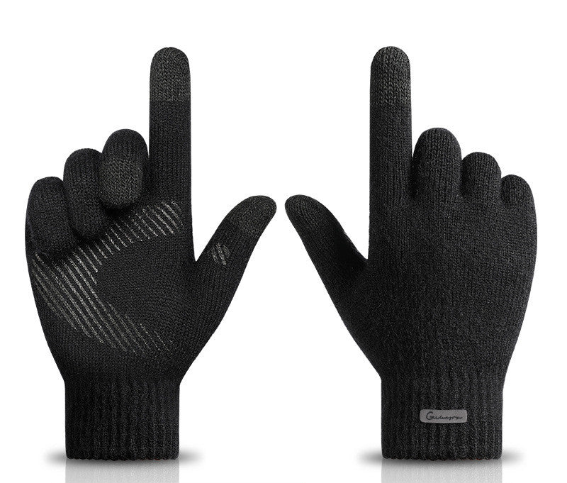 Thickened Arctic Fleece Knitted Wool Gloves - Alpaca House