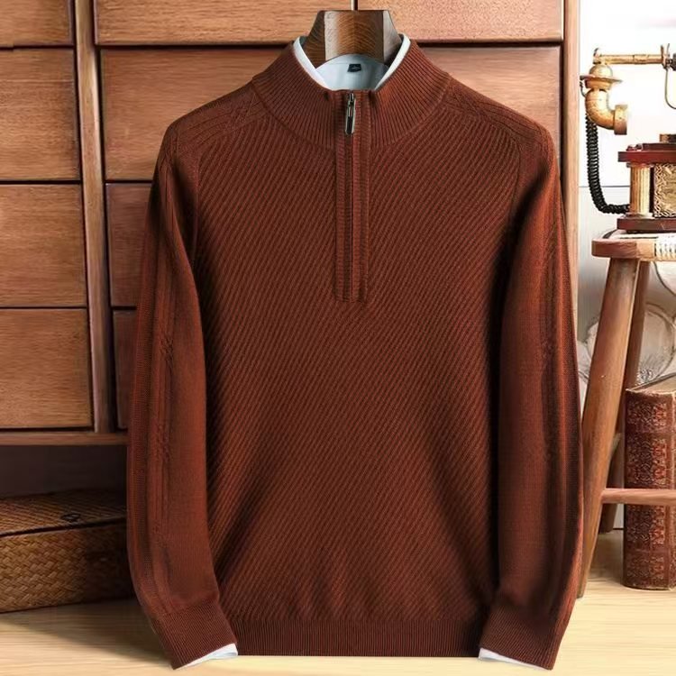 Thickened Knitting Sweater Pure Wool Men - Alpaca House
