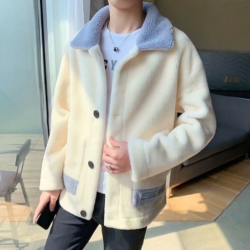Thickened Warm Fleece Padded Jacket Men's Lamb Wool Coat - Alpaca House