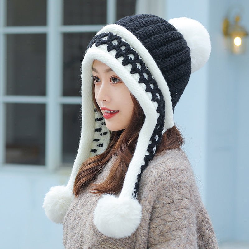 Two - piece Knitted Beanie Set With One - piece Scarf - Alpaca House