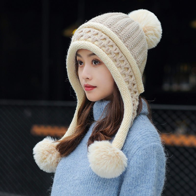 Two - piece Knitted Beanie Set With One - piece Scarf - Alpaca House
