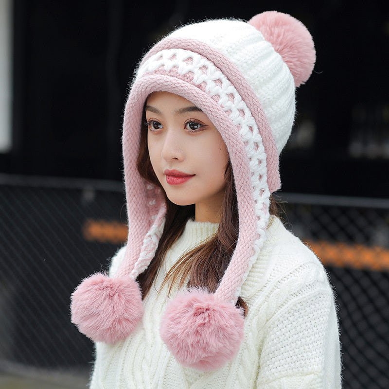 Two - piece Knitted Beanie Set With One - piece Scarf - Alpaca House