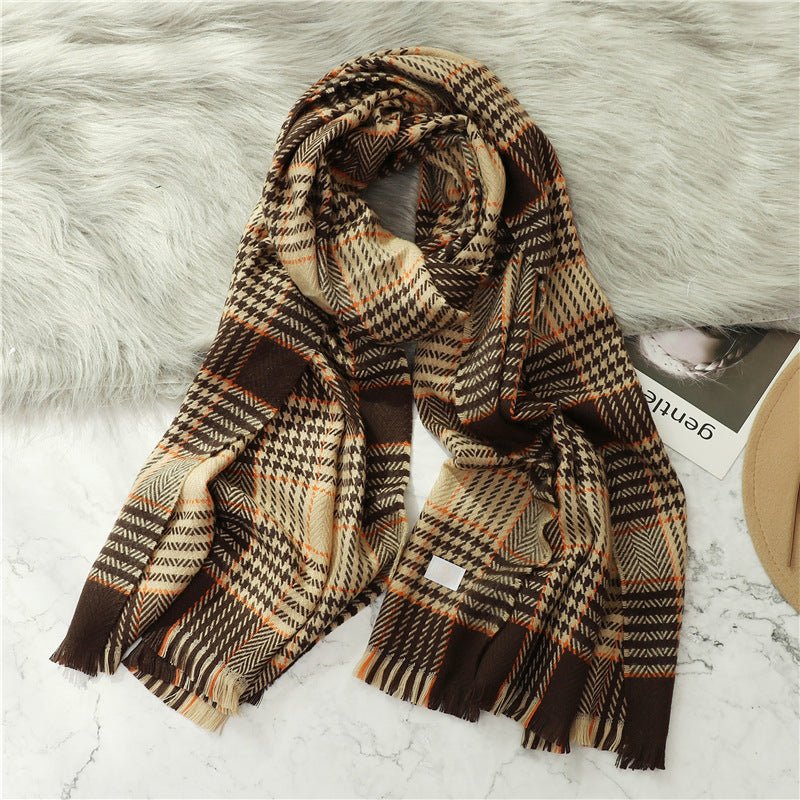 Warm cashmere plaid shawl scarf - Alpaca House