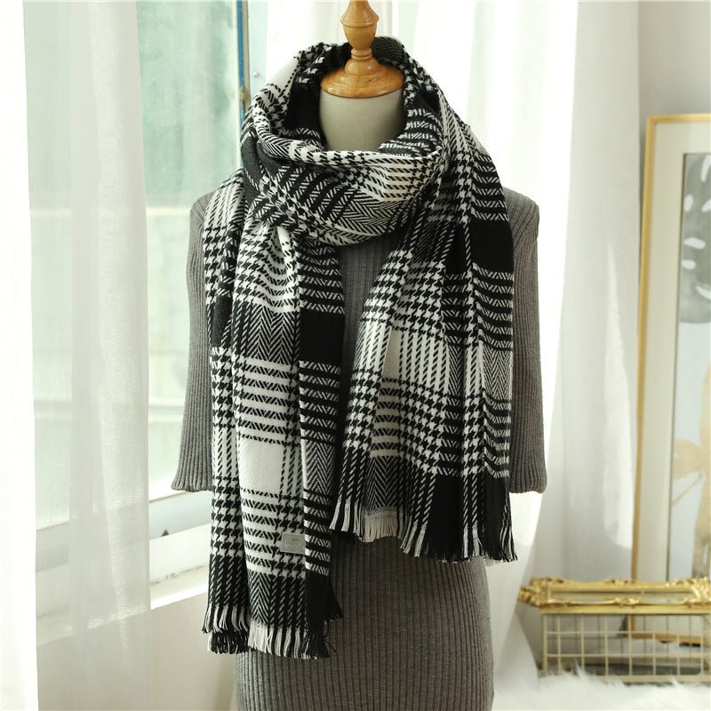 Warm cashmere plaid shawl scarf - Alpaca House