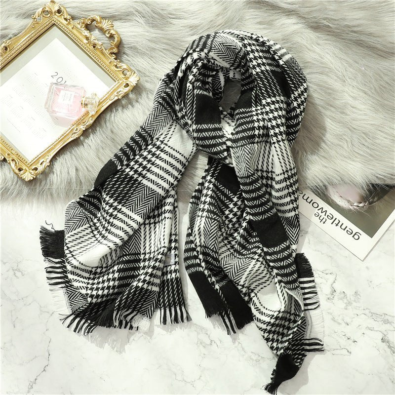 Warm cashmere plaid shawl scarf - Alpaca House