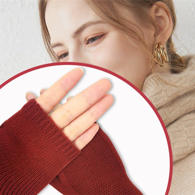 Warm Fingerless Wool Cashmere Gloves - Alpaca House