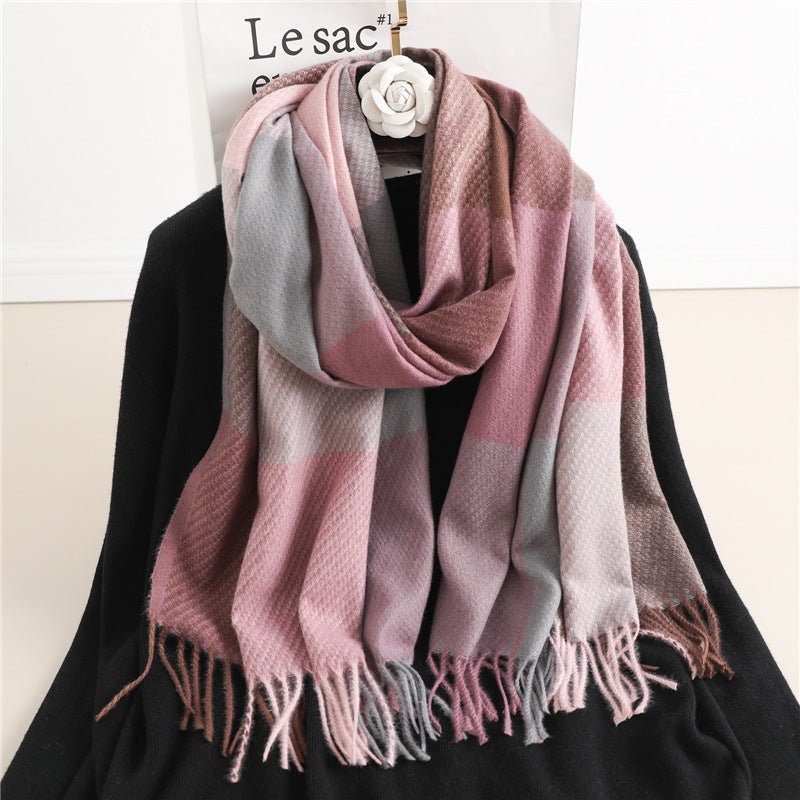 Winter New Scarf Cashmere Check Pattren All - match Color Matching Scarf - Alpaca House