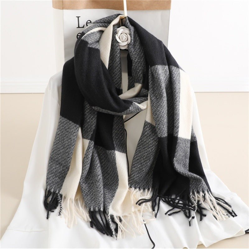 Winter New Scarf Cashmere Check Pattren All - match Color Matching Scarf - Alpaca House