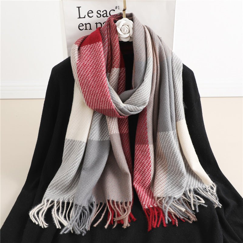 Winter New Scarf Cashmere Check Pattren All - match Color Matching Scarf - Alpaca House