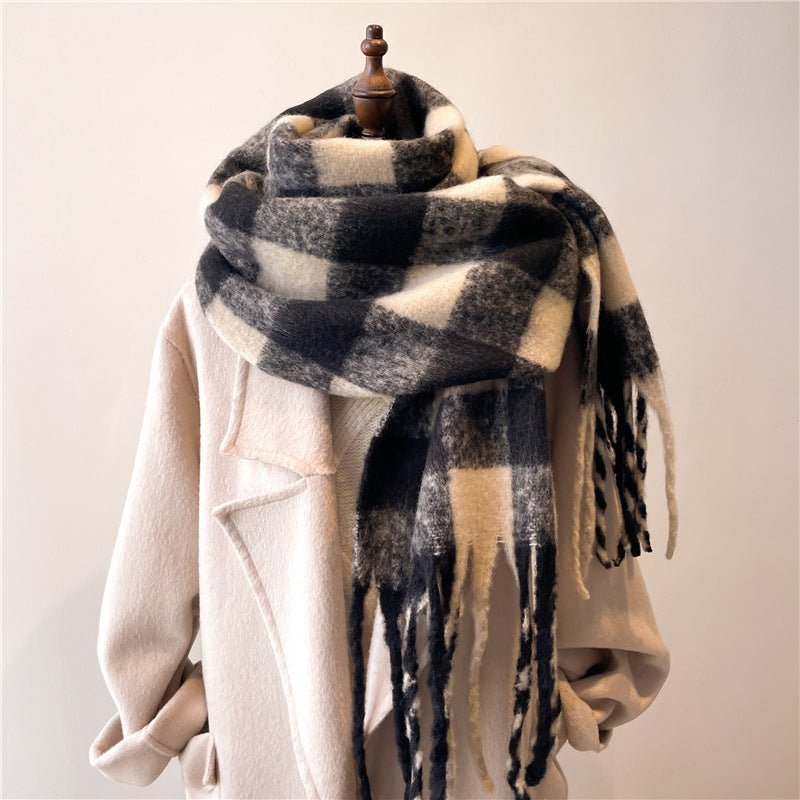 Winter Scarf Plaid Men's And Women's Warm Scarf - Alpaca House