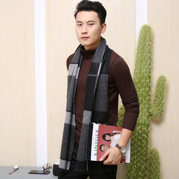 Winter Warm Men's Scarf Middle - aged And Elderly Brushed Scarf - Alpaca House