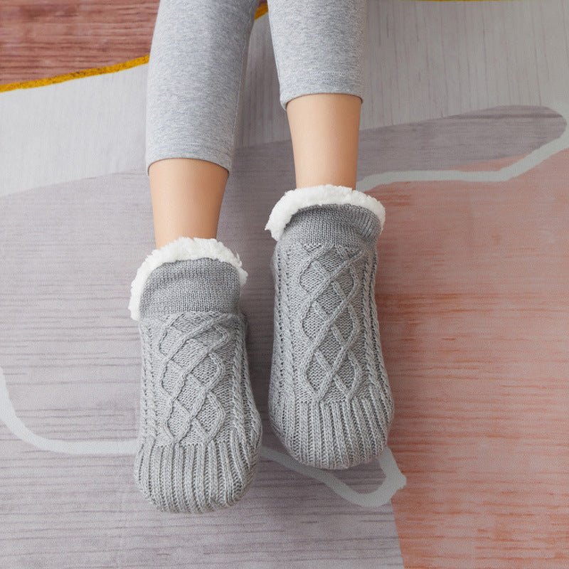 Winter Woolen Socks Women Thicken Warm Home Bedroom Socks Slippers Men Non - slip Foot Warmer Snow Socks Calcetines Mujer - Alpaca House