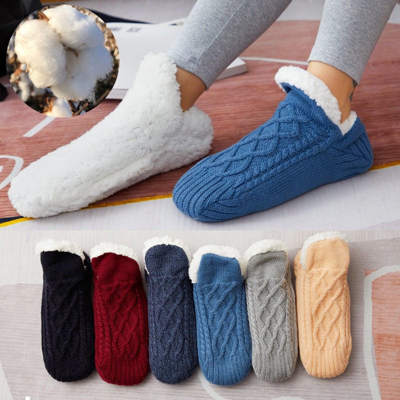 Winter Woolen Socks Women Thicken Warm Home Bedroom Socks Slippers Men Non - slip Foot Warmer Snow Socks Calcetines Mujer - Alpaca House