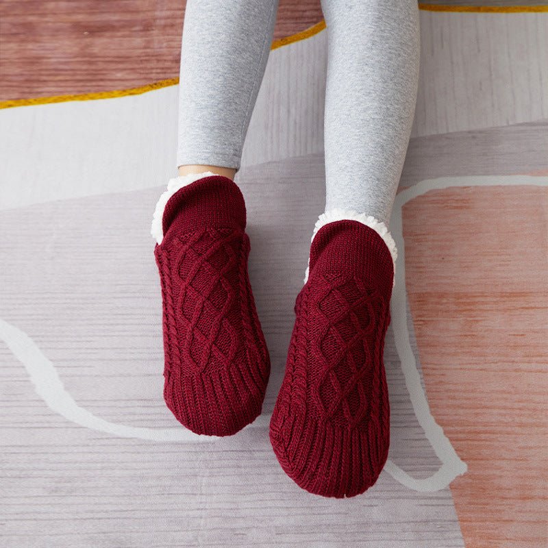 Winter Woolen Socks Women Thicken Warm Home Bedroom Socks Slippers Men Non - slip Foot Warmer Snow Socks Calcetines Mujer - Alpaca House