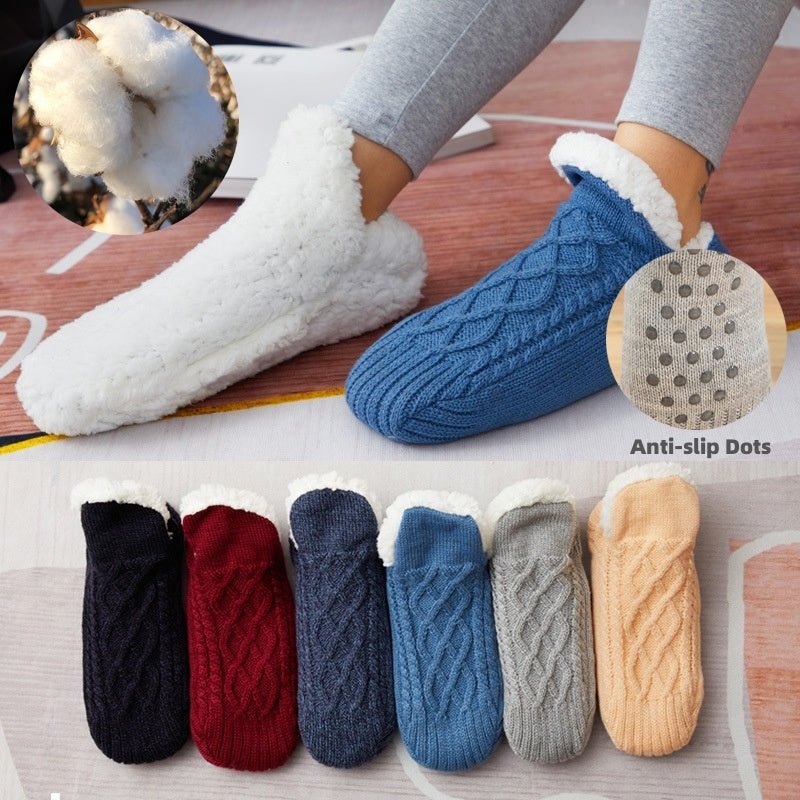 Winter Woolen Socks Women Thicken Warm Home Bedroom Socks Slippers Men Non - slip Foot Warmer Snow Socks Calcetines Mujer - Alpaca House