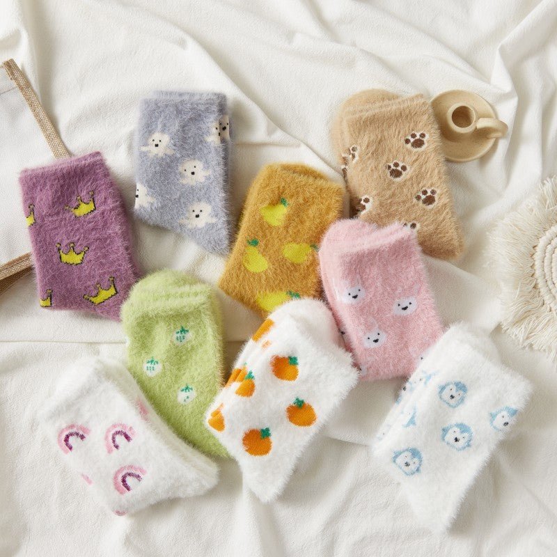 Women Plush Home Sleeping Socks - Alpaca House