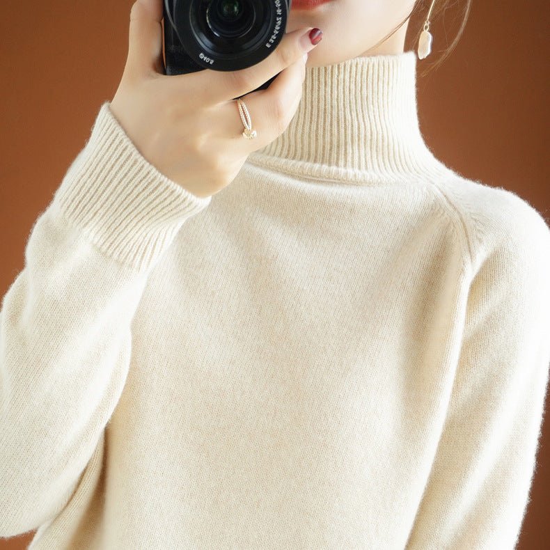 Women’s Loose Thick Wool Turtleneck Sweater - Alpaca House