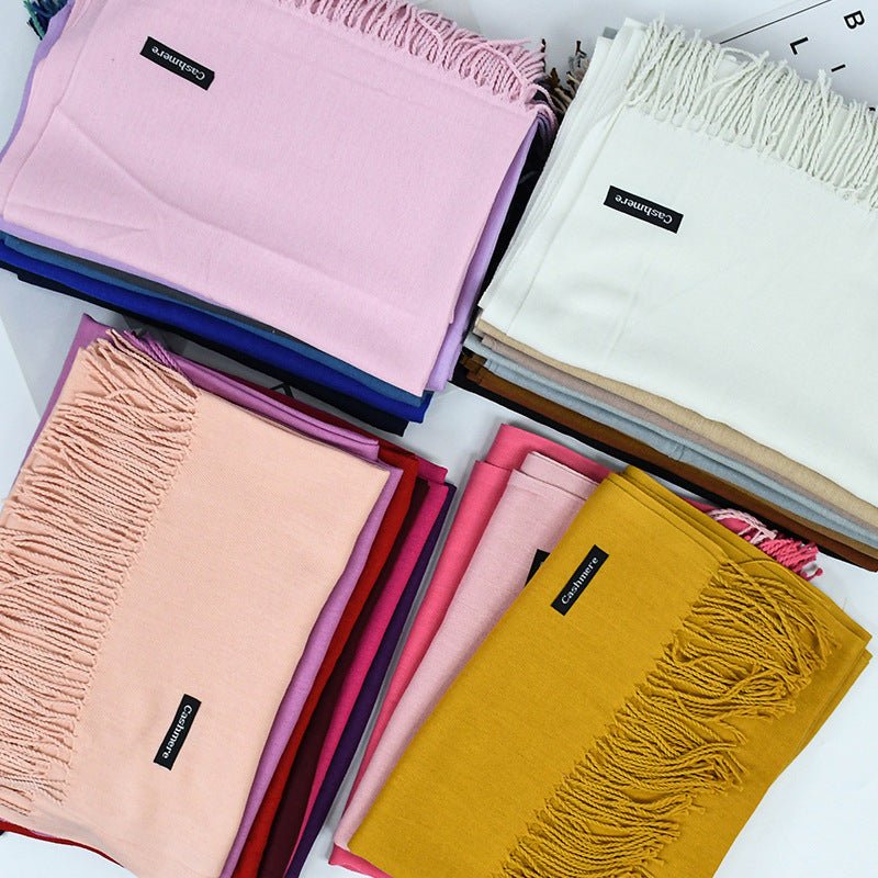 Women's Solid Color Scarf Tassel Scarf - Alpaca House