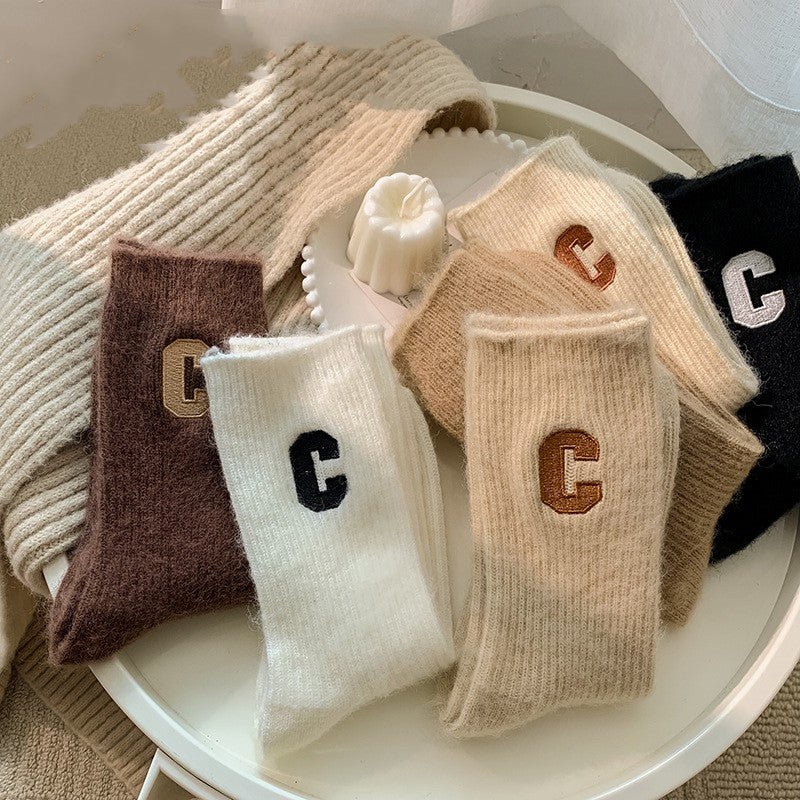 Women's Thick Warm Wool Medium Tube Socks - Alpaca House